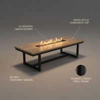 AuroraFlame Elevate 60" Fire Table — infographic