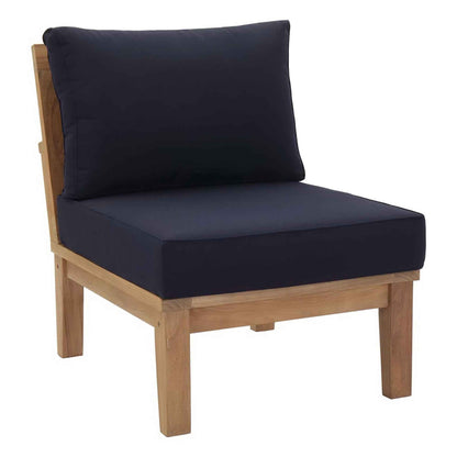 Patio Teak Sectional Set - Patio Elegance Marina 8-Piece Outdoor Teak Sectional Set by Modway