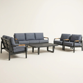 Outdoor Lounge Set Built to Last, Powder-Coated Aluminum Frame, All-Weather Cushions, 4-Piece