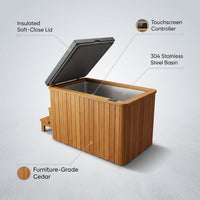 TimberChill Glacier Pro Cedar Cold Plunge — infographic