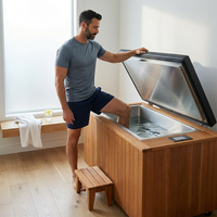 TimberChill Glacier Pro Cedar Cold Plunge — Lifestyle