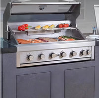 Outdoor Kitchen Built for Performance, Six-Burner Grill, Built-In Refrigerator, Marine-Grade Steel